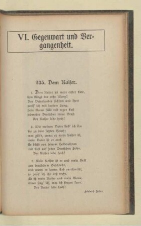 VI. Gegenwart und Vergangenheit