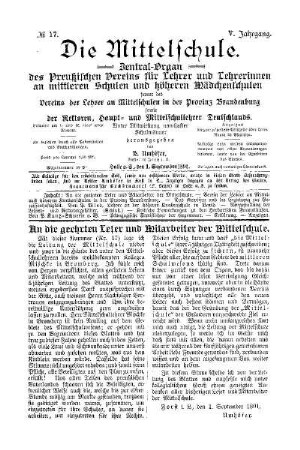 An die geehrten Leser und Mitarbeiter der Mittelschule