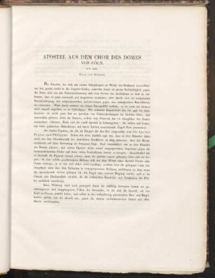 Apostel aus dem Chor des Domes von Cöln.