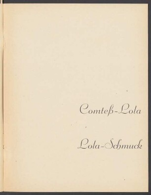 Comteß-Lola : Lola-Schmuck
