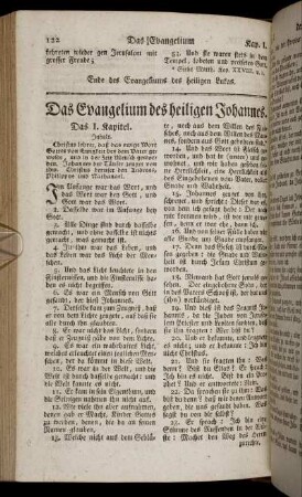 Das Evangelium des heiligen Johannes.