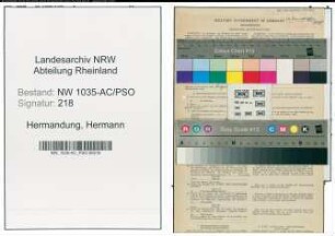 Entnazifizierung Hermann Hermandung , geb. 12.03.1909 (Bergmann)