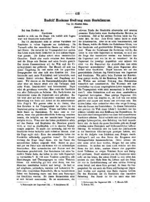 Rudolf Euckens Stellung zum Sozialismus (Schluß)