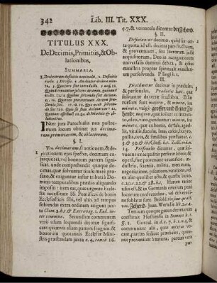 Titulus XXX. De Decimis, Primitiis, & Oblationibus