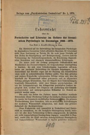 Psychiatrisches Centralblatt. 6,[a]. 1876