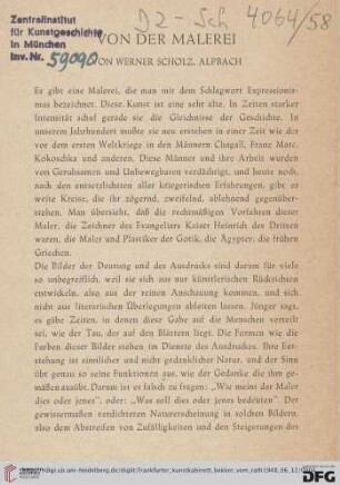 Von der Malerei
