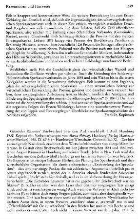 Gebrüder Räumers' Briefwechsel über den Zollanschluß, Reprint mit Vorbemerkungen von Maria Möring, (Hamburger Wirtschafts-Chronik, 10) : Reprint der 2. Aufl. Hamburg, 1932, Hamburg, Verlag Hanseatischer Merkur, 1988