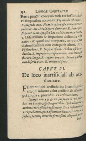 Caput VI. De loco inartificiali ab authoritate.