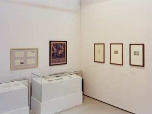 Plakat für die Holzschnitt-Ausstellung der Künstlergruppe "Brücke"in der Lampenfabrik Karl-Max Seifert Dresden-Löbtau : Raumaufnahme mit dem Plakat von Max Pechstein für die Holzschnitt-Ausstellung der Künstlergruppe "Brücke" in der Lampenfabrik Karl Max Seifert Dresden-Löbtau, 1906