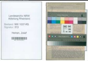 Entnazifizierung Josef Heinen , geb. 17.07.1898 (Justizinspektor)