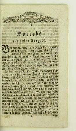 Vorrede zur ersten Ausgabe