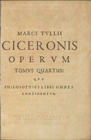 Tomus Quartus: Quo Philosophici Libri Omnes Continentur.