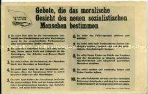 Die 10 Gebote des neuen sozialistischen Menschen