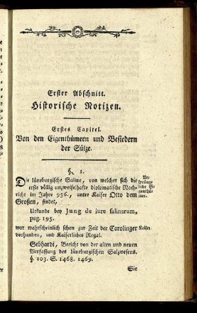 Erster Abschnitt. Historische Notizen.
