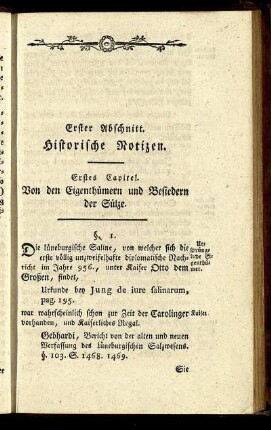 Erster Abschnitt. Historische Notizen.