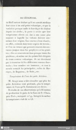 Température de l'eau des puits Artésiens