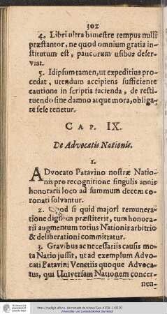 CAPUT IX. De Advocatis Nationis