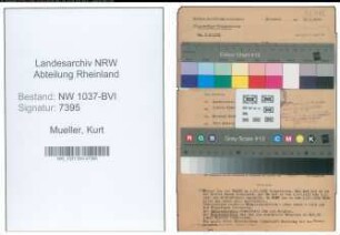 Entnazifizierung Kurt Mueller , geb. 12.04.1909 (Monteur)