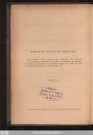Erklärung der vorkommenden Abkürzungen.