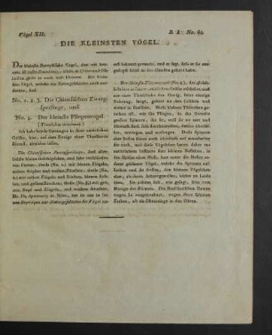 Vögel XII. Die kleinsten Vögel.