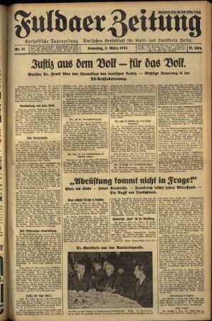 Ausgabe vom Samstag, den 03. März 1934.
