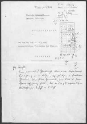 Walddorf-Häslach: Pfarrbericht 1960