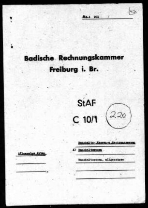 Haushaltswesen; Allgemeines