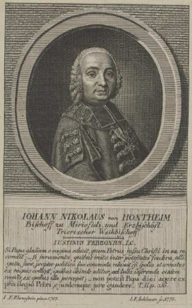 Bildnis des Iohann Nicolaus von Hontheim