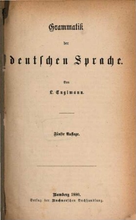 Grammatik der deutschen Sprache
