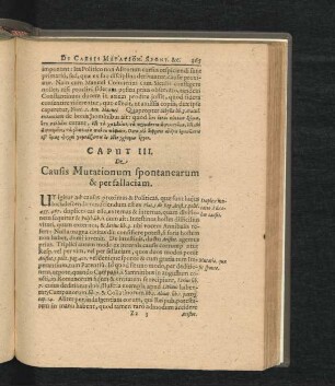 Caput III. De Causis Mutationum spontanearum & per fallaciam.