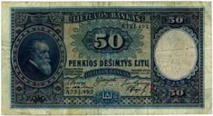 Geldschein, 50 litų, 1928