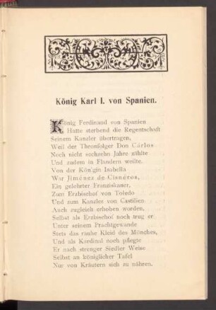 König Karl I. von Spanien.