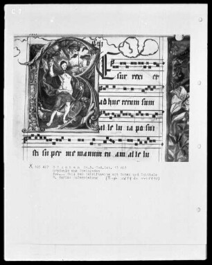 Graduale — Initiale R (esurrexi), darin Auferstehung