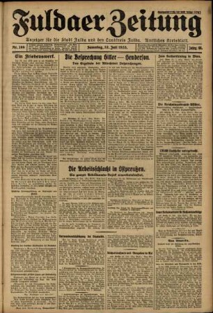 Ausgabe vom Samstag, den 22. Juli 1933.