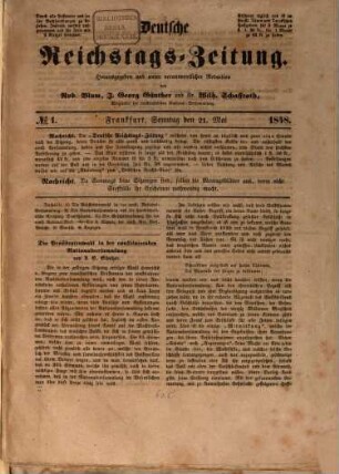Deutsche Reichstags-Zeitung. 1848, 21. Mai - 1. Okt.