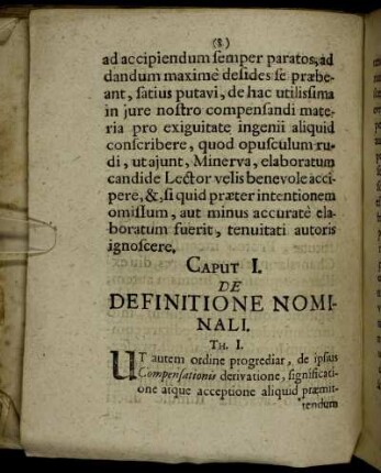 Caput I. De Definitione Nominali.