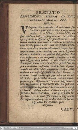 Praefatio Supplementis Struvii ad Hanc Introductionem Praemissa