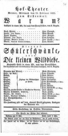 Schülerschwänke, oder: Die kleinen Wilddiebe