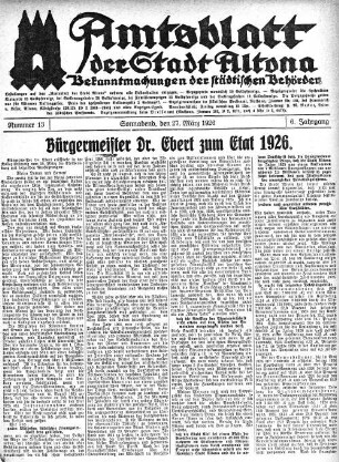 Nummer 13 : Sonnabend, den 27. März 1926