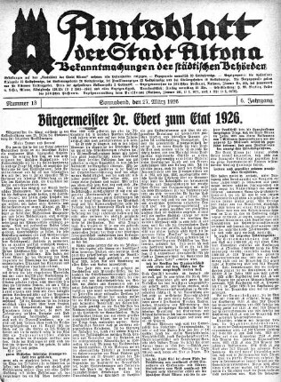 Nummer 13 : Sonnabend, den 27. März 1926