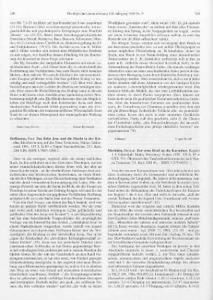 740-742 [Rezension] Merklein, Helmut, Der erste Brief an die Korinther