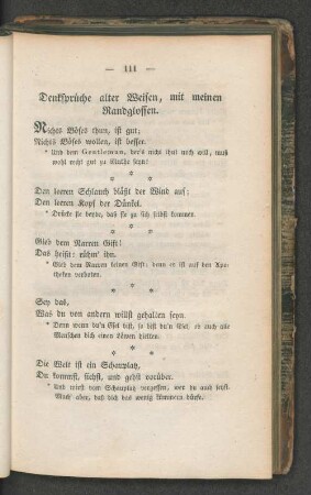 Denksprüche alter Weisen, mit meinen Randglossen.
