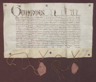 Ablassbrief des Bischofs Guillermus von Ostia und dreier anderer Kardinäle für die St. Sixtus- und Fabianpfarrkirche zu Kuppenheim
