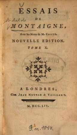 Essais de Montaigne, 10