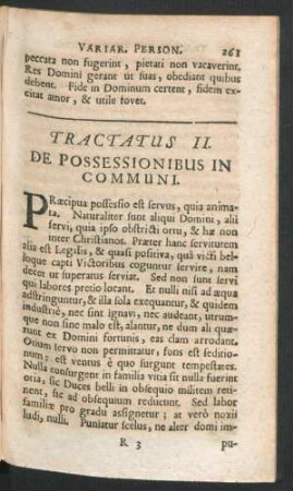 Tractatus II. De Possesionibus In Communi.