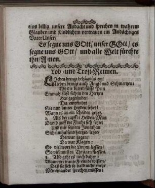 Lob-und Trost-Reimen.