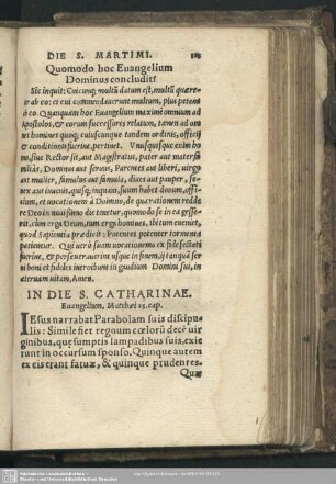 In die Catharinae, Matthaei 25