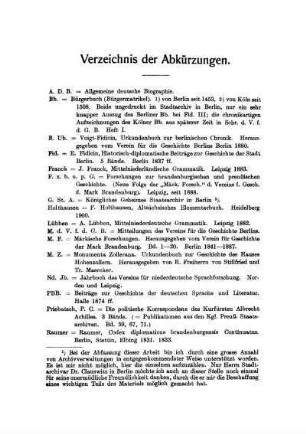 Verzeichnis der Abkürzungen