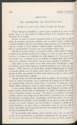 El Marqués de Santillana : Estudio crítico por la Srta. Elena Fernández de Guevara
