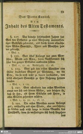 Das Vierte Kapitel. Vom Inhalt des Alten Testaments